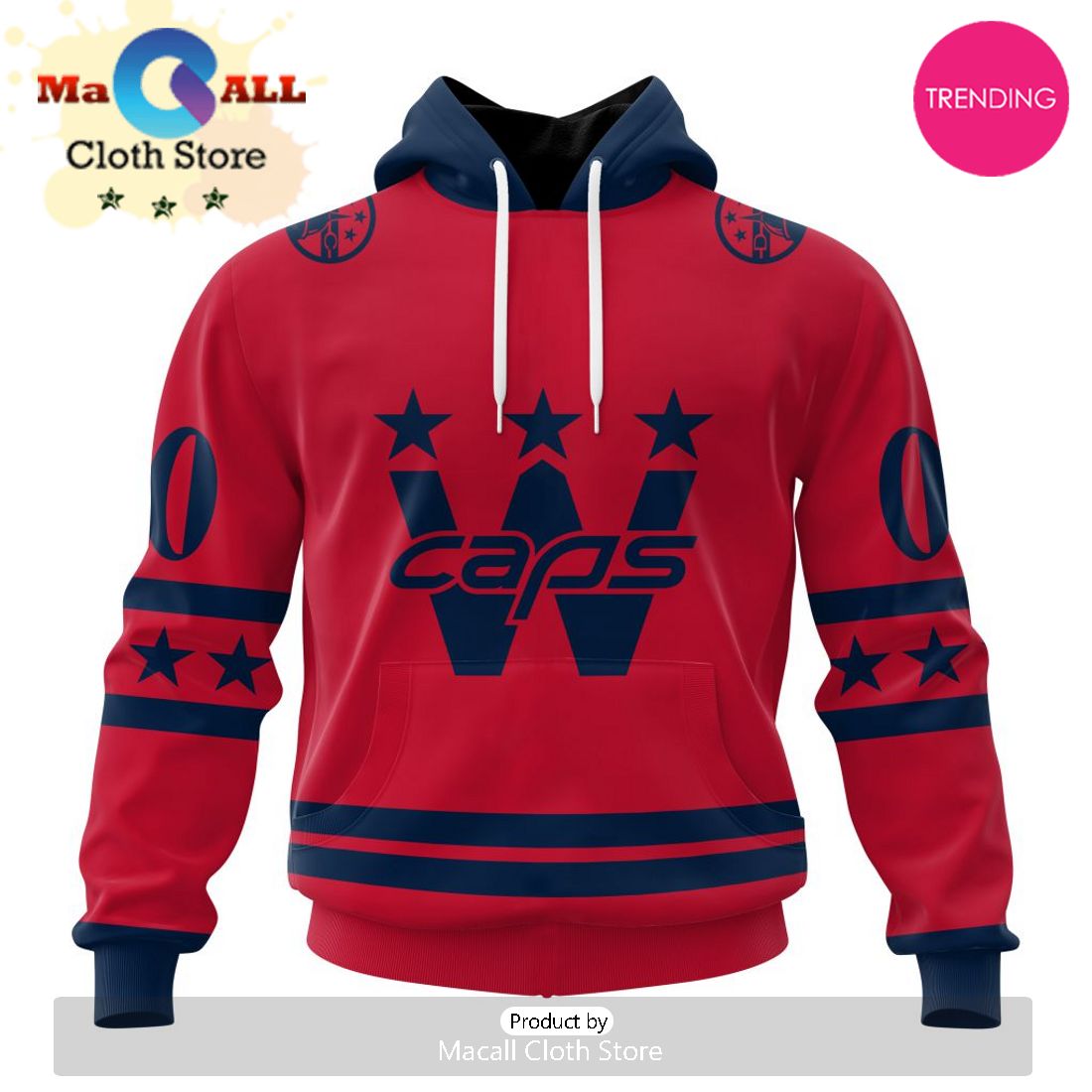 NHL Washington Capitals Special Two-tone Design 3D Hoodie NHL Washington Capitals Special Two-tone Design 3D Hoodie
