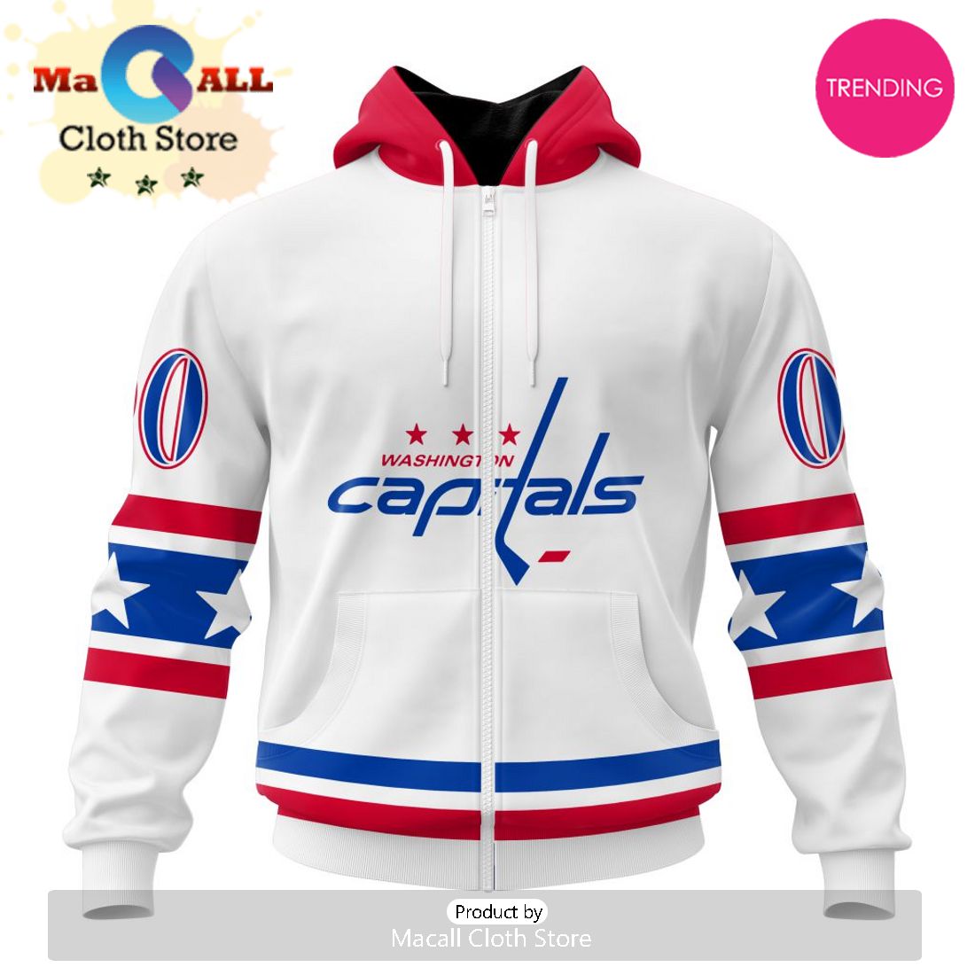 NHL Washington Capitals Special Whiteout Design 3D Hoodie