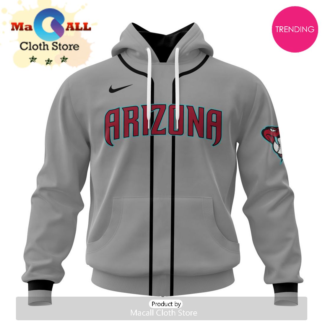 Arizona Diamondbacks Custom MLB 2024 Road Kits Hoodie 3D