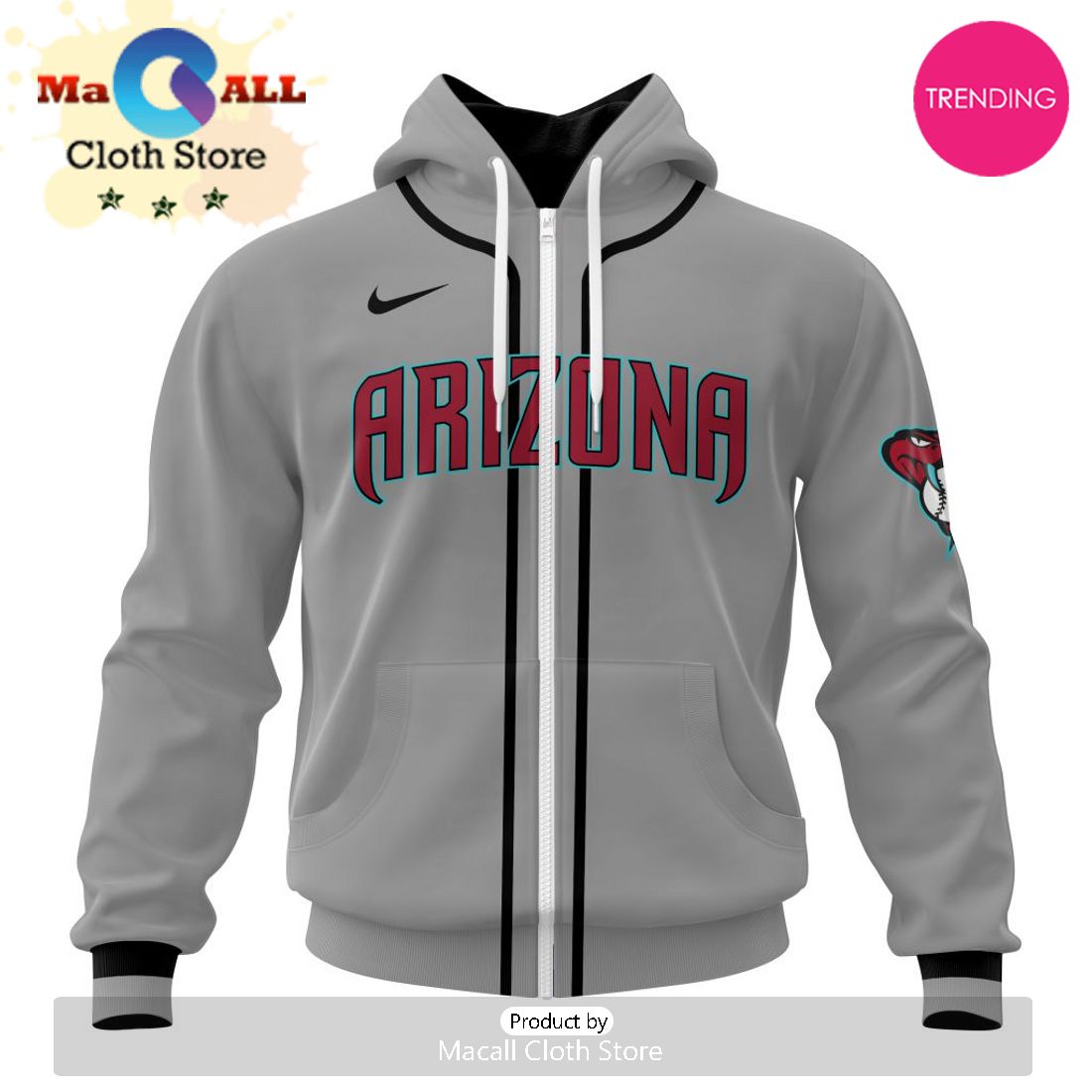 Arizona Diamondbacks Custom MLB 2024 Road Kits Hoodie 3D