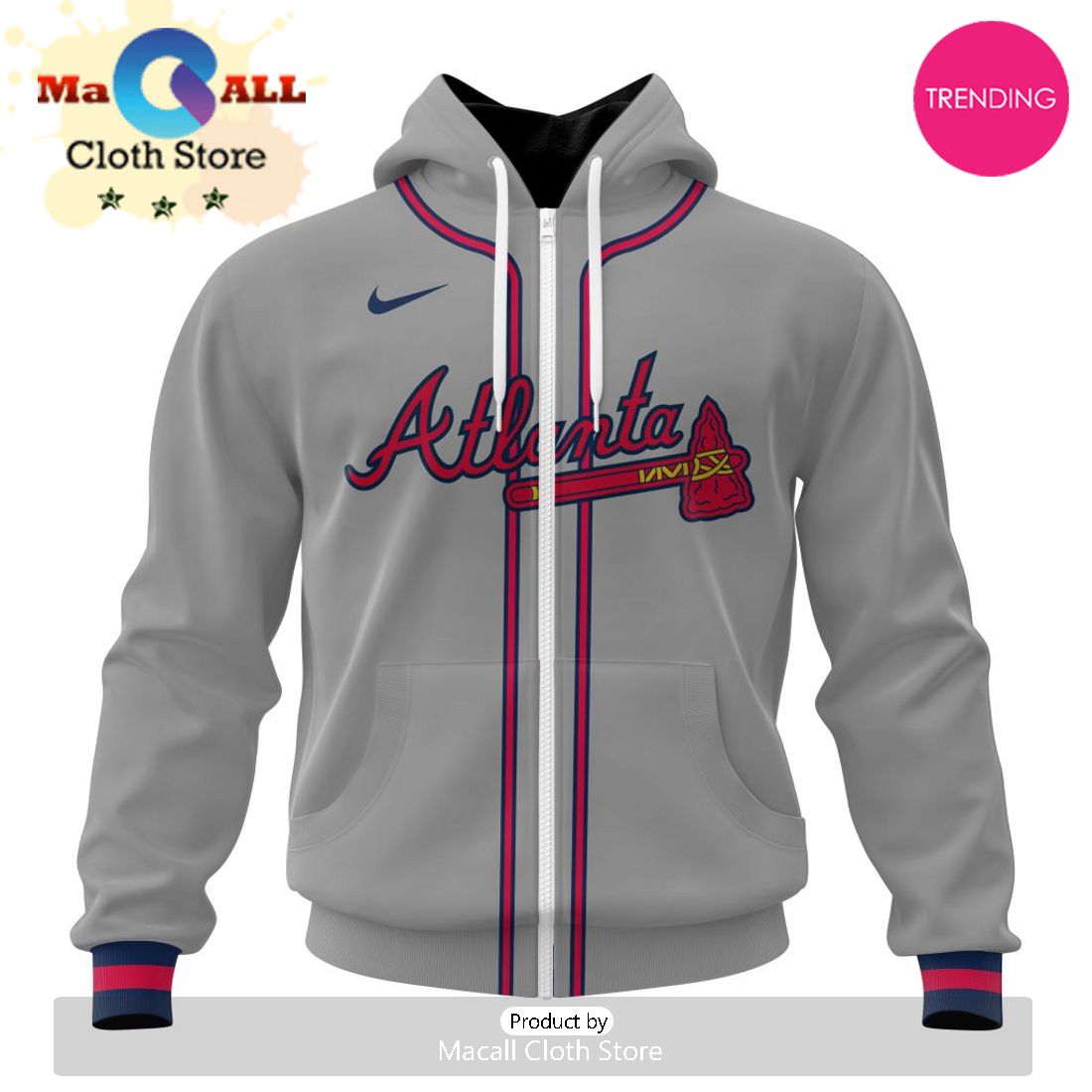 Atlanta Braves Custom MLB 2024 Road Kits Hoodie 3D