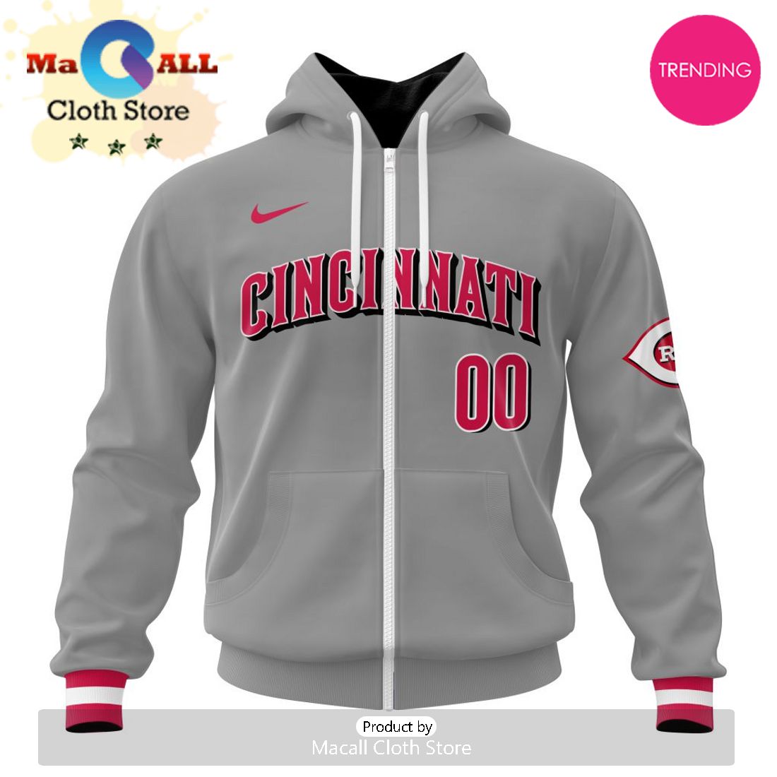 Cincinnati Reds Custom MLB 2024 Road Kits Hoodie 3D