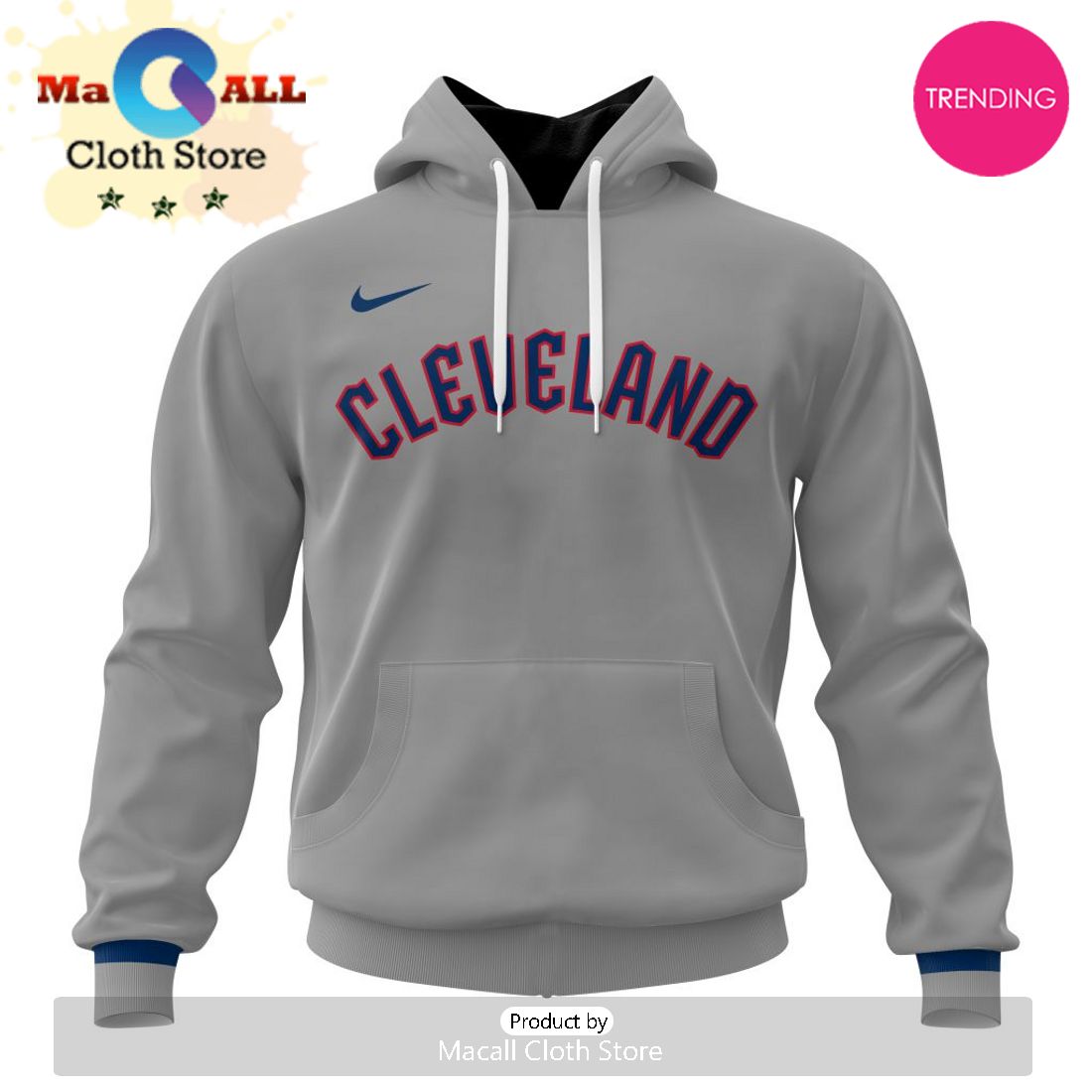 Cleveland Guardians Custom MLB 2024 Road Kits Hoodie 3D
