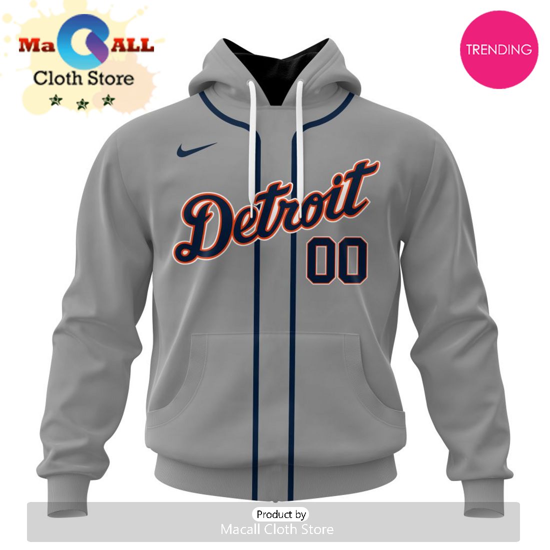 Detroit Tigers Custom MLB 2024 Road Kits Hoodie 3D