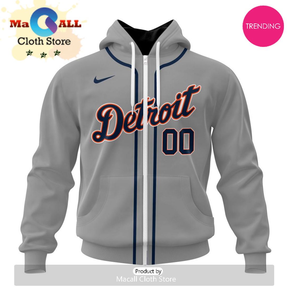 Detroit Tigers Custom MLB 2024 Road Kits Hoodie 3D
