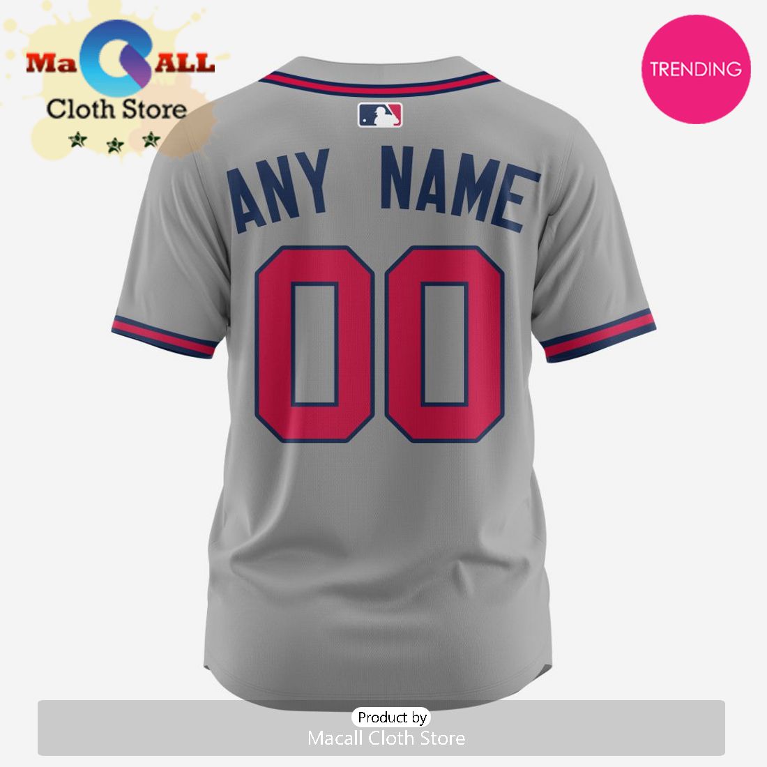 Atlanta Braves Custom MLB 2024 Road Baseball Jersey