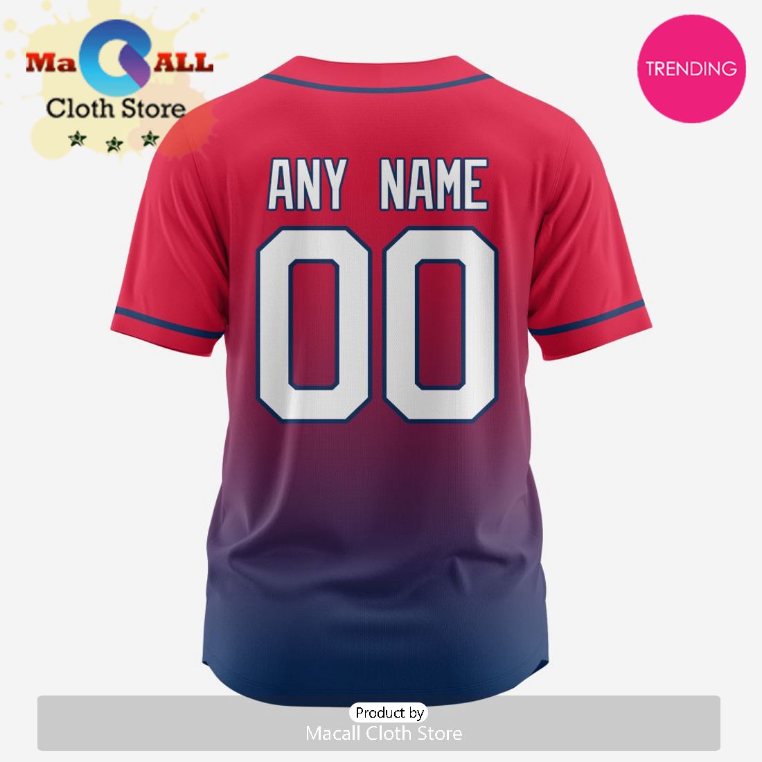 Atlanta Braves MLB Custom Gradient Design Baseball Jersey