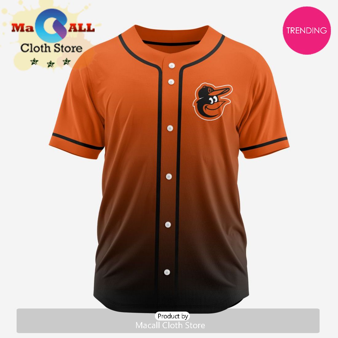 Baltimore Orioles MLB Custom Gradient Design Baseball Jersey