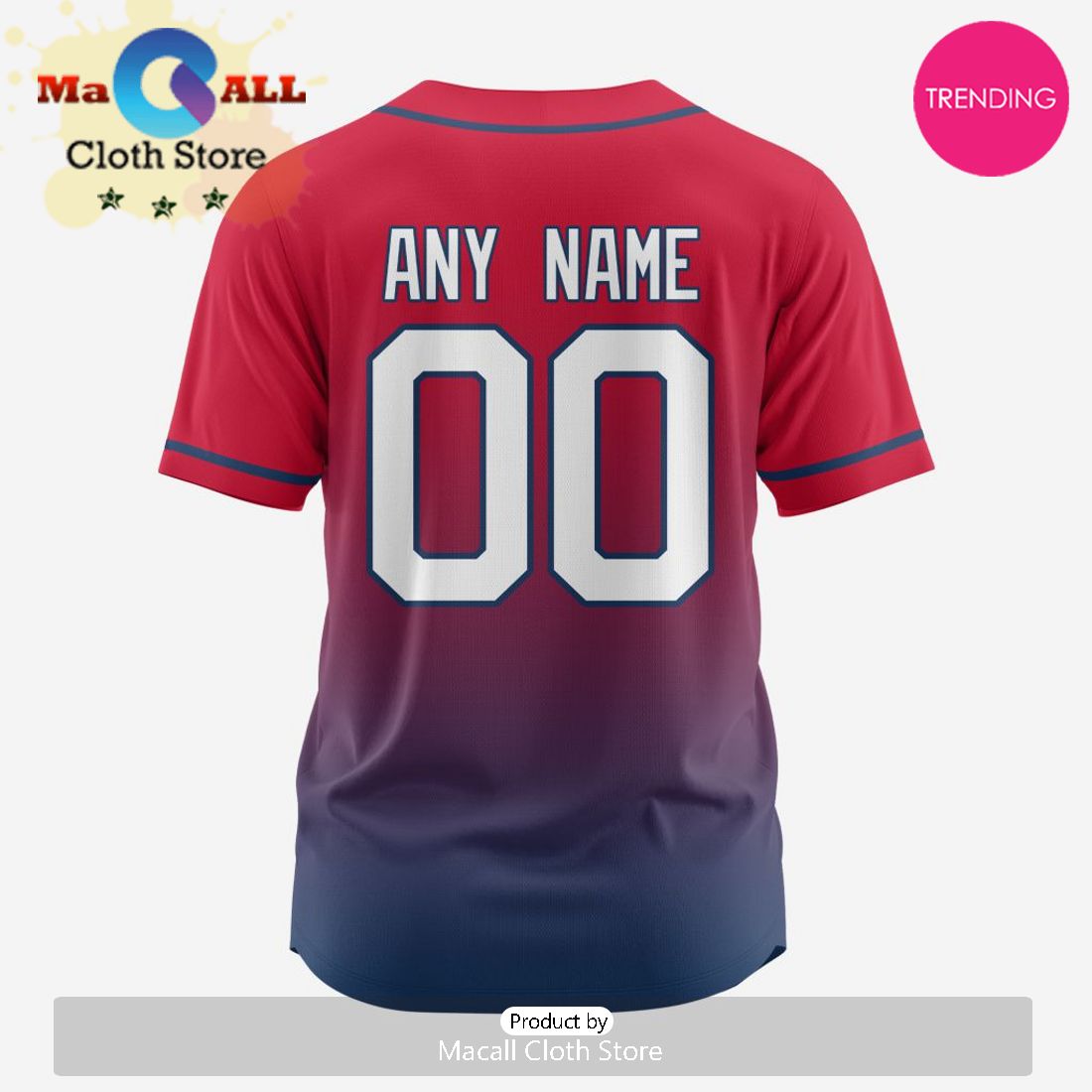 Boston Red Sox MLB Custom Gradient Design Baseball Jersey