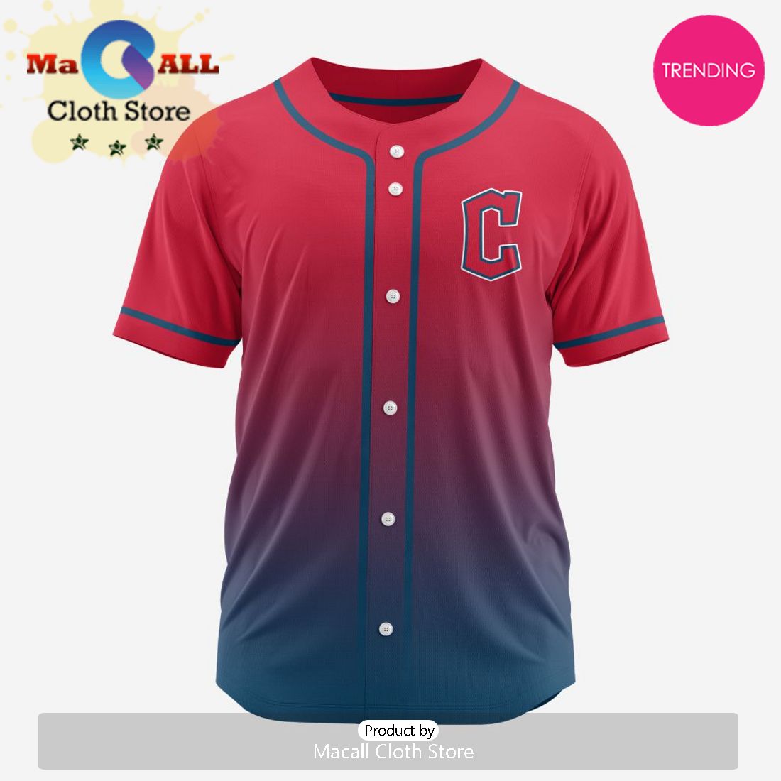 Cleveland Guardians MLB Custom Gradient Design Baseball Jersey Cleveland Guardians MLB Custom Gradient Design Baseball Jersey