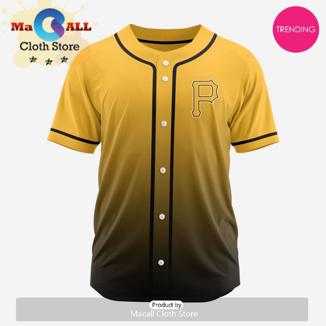 Pittsburgh Pirates MLB Custom Gradient Design Baseball Jersey
