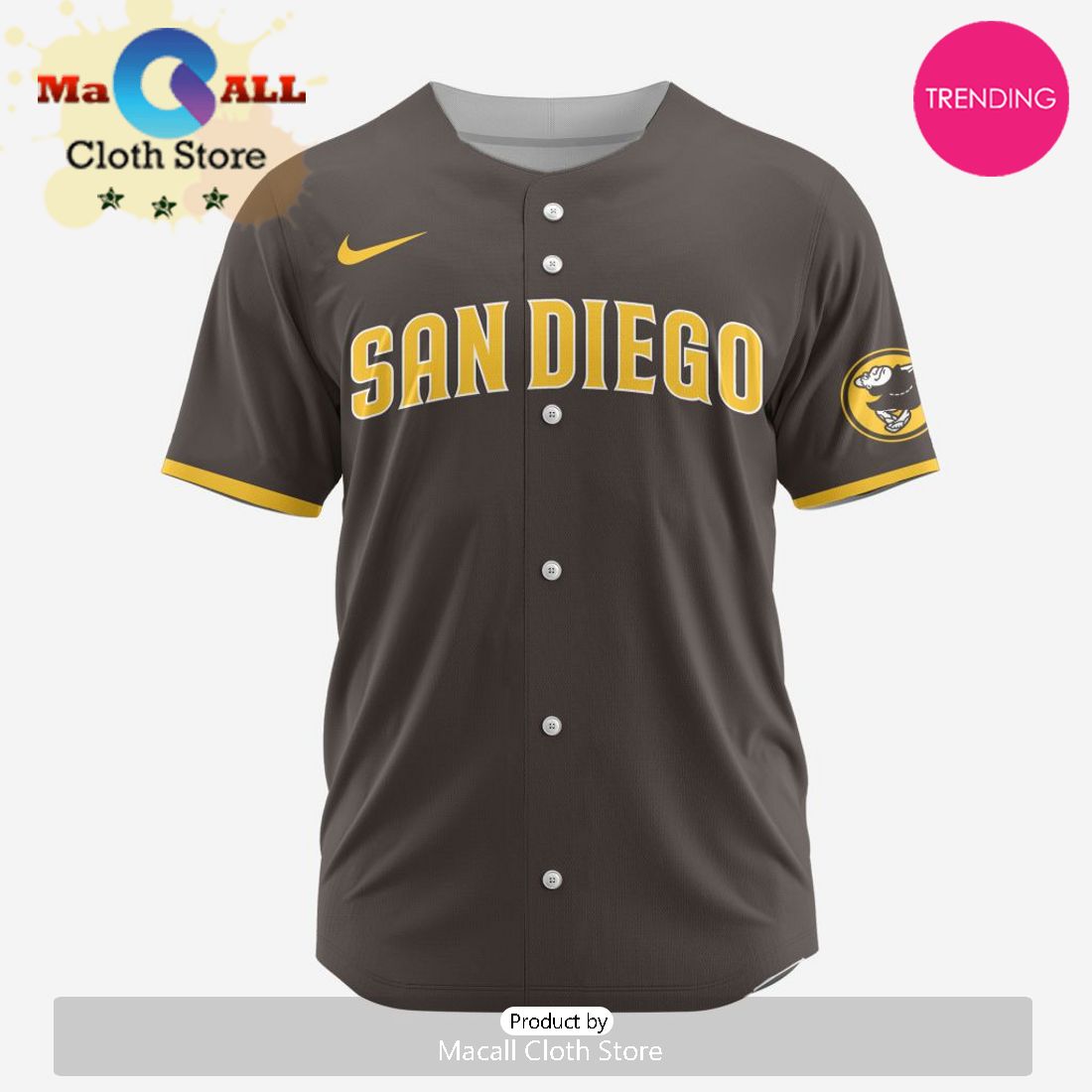 San Diego Padres Custom MLB 2024 Road Baseball Jersey