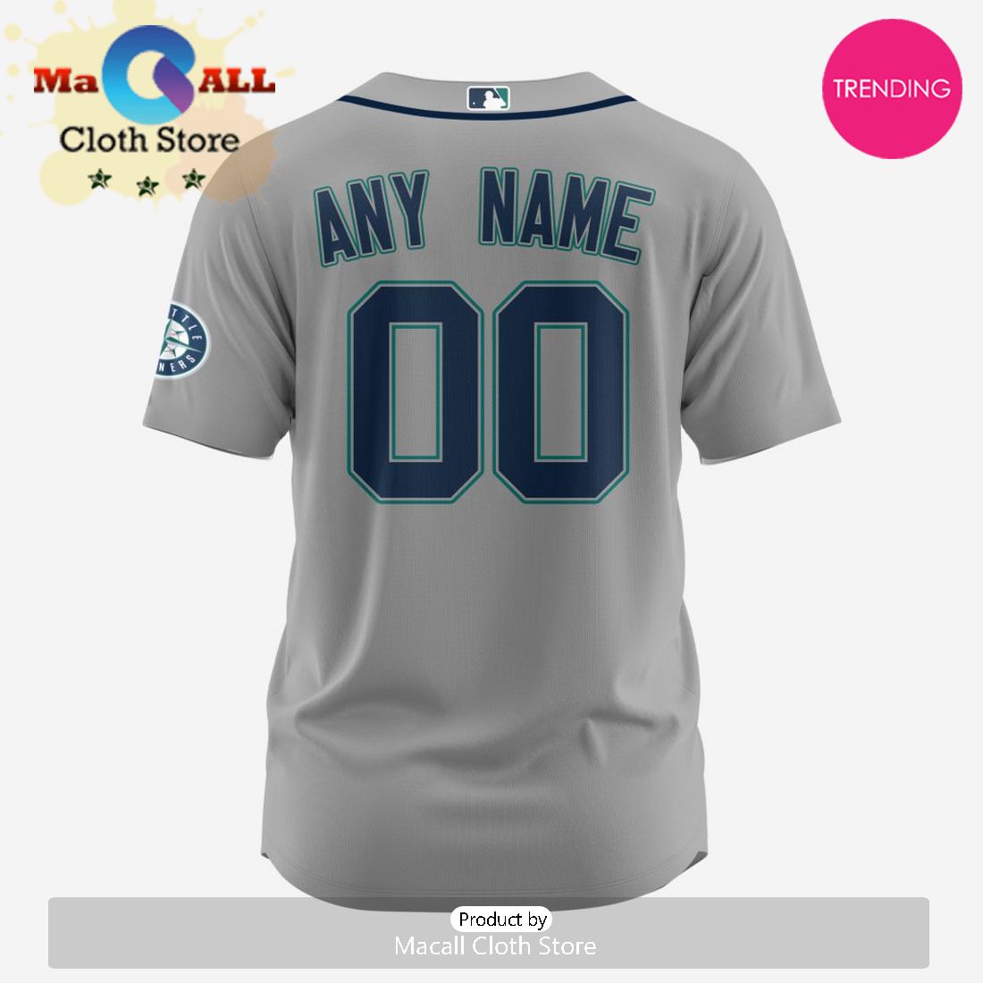 Seattle Mariners Custom MLB 2024 Road Baseball Jersey