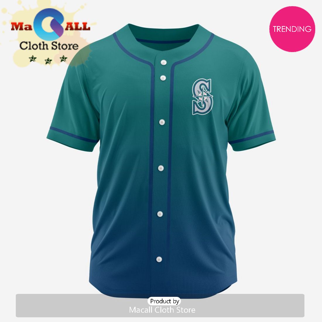 Seattle Mariners MLB Custom Gradient Design Baseball Jersey Seattle Mariners MLB Custom Gradient Design Baseball Jersey