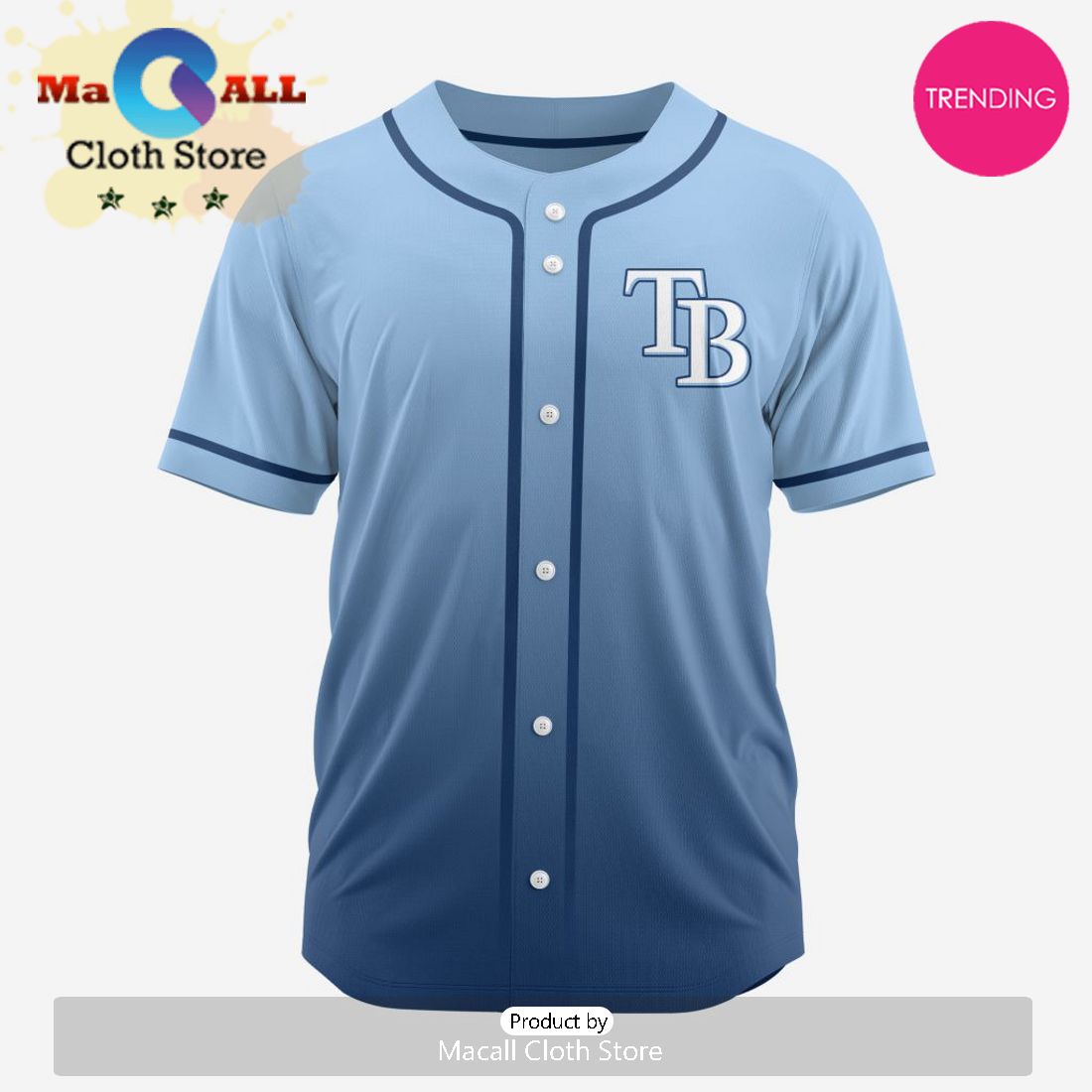 Tampa Bay Rays MLB Custom Gradient Design Baseball Jersey
