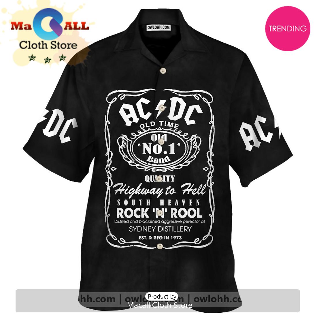 Ac dc Rock Band X Whiskey Hawaiian Shirt