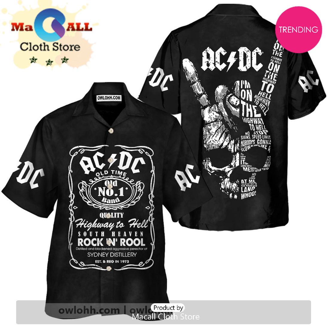 Ac dc Rock Band X Whiskey Hawaiian Shirt