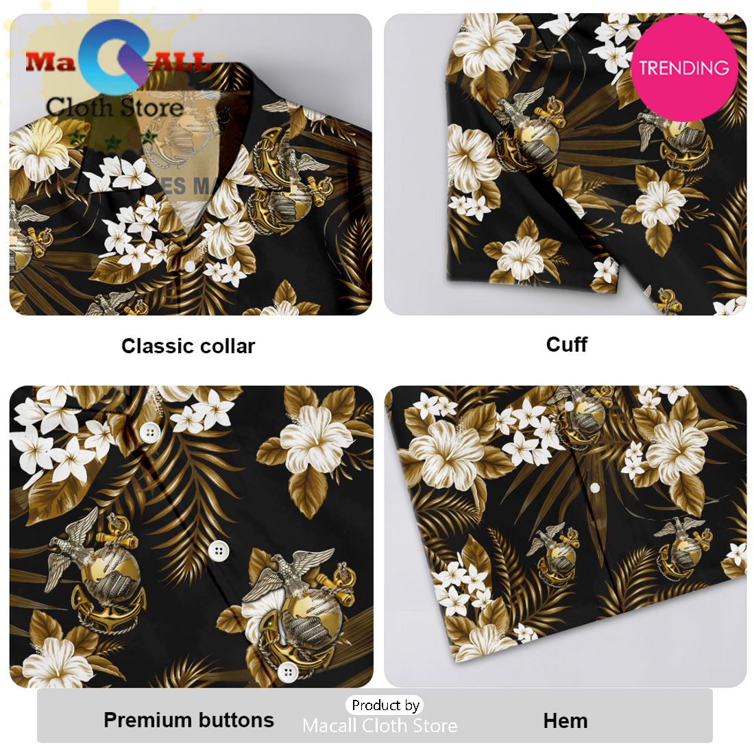 Aloha US Marine Corps Hawaiian Shirt