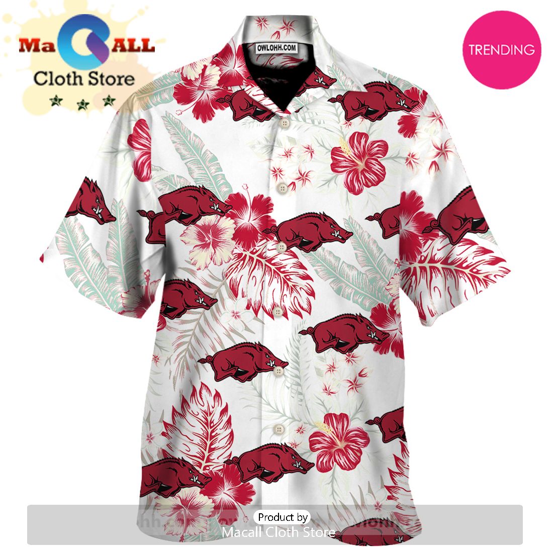 Arkansas Razorbacks All Over Print 3D Hawaiian Shirt