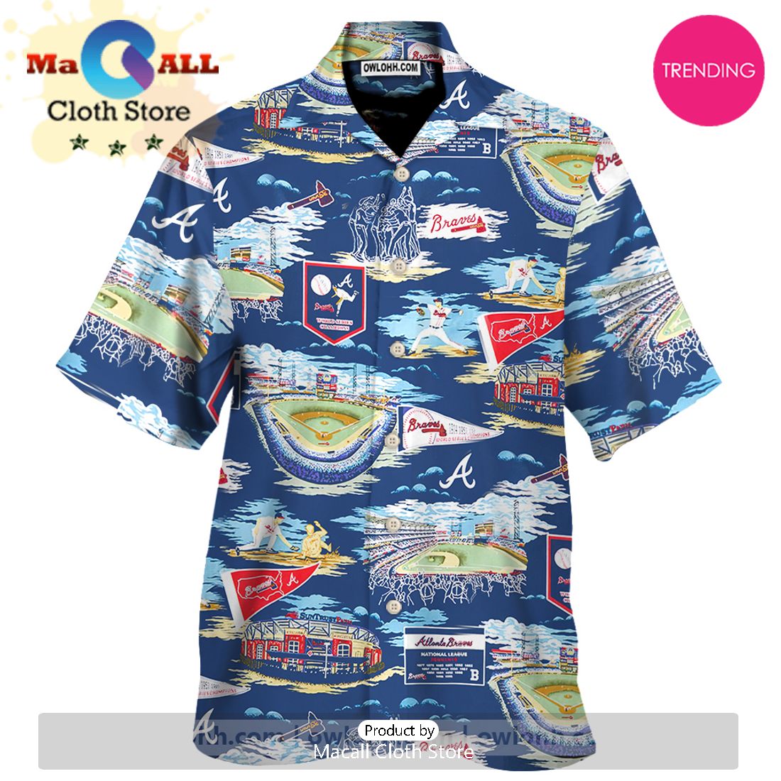 Atlanta Braves Scenic Hawaiian Shirt