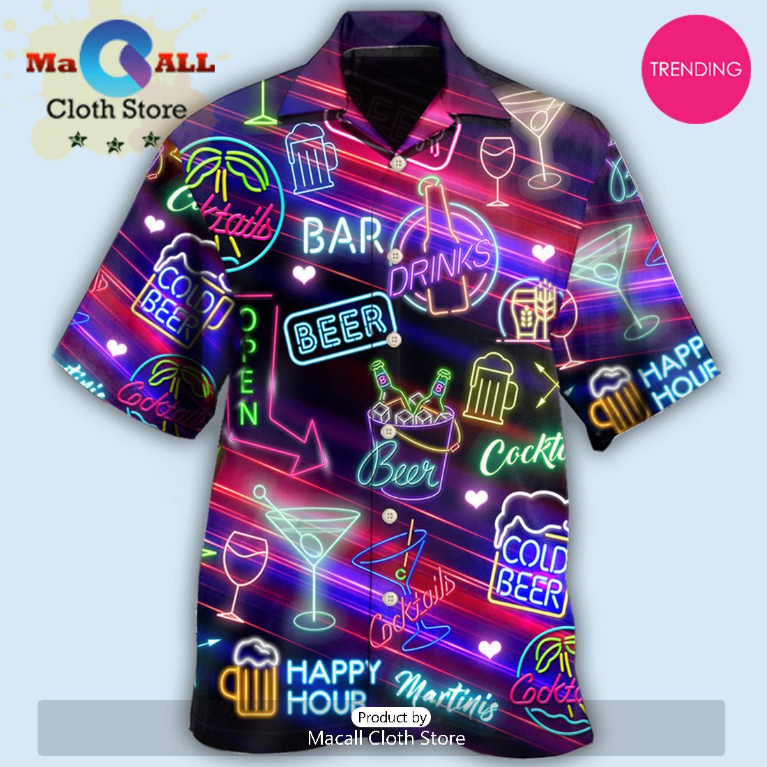 Beer Cocktails Drinking Bar Hawaiian Shirt