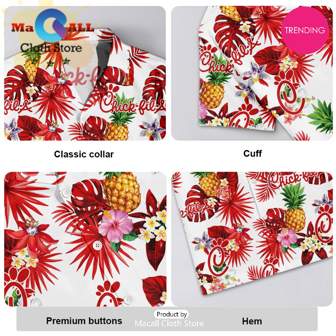 Chick-Fil-A Hawaiian Aloha Shirts