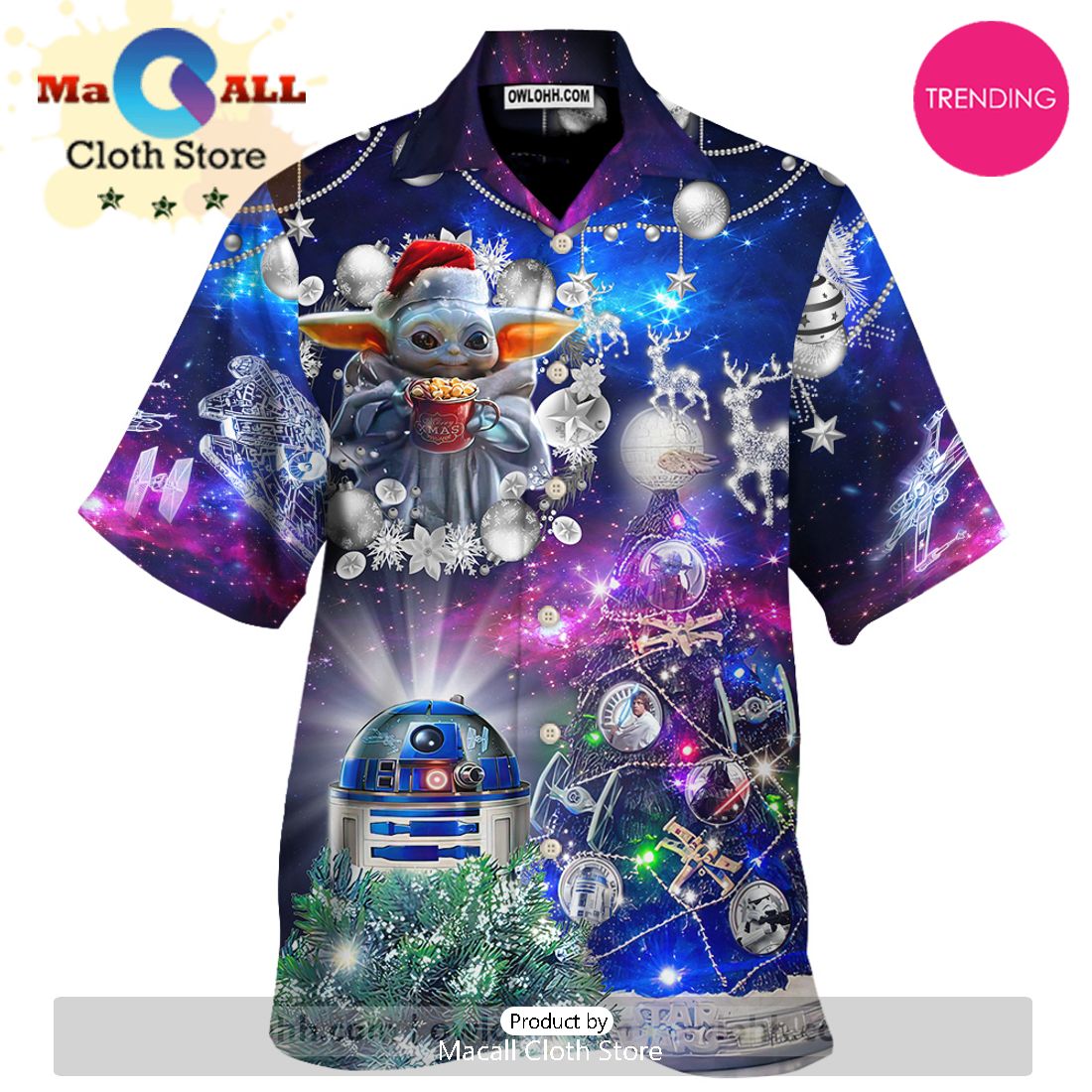 Christmas Star Wars Christmas Tree Yellow Stunning Night Hawaiian Shirt