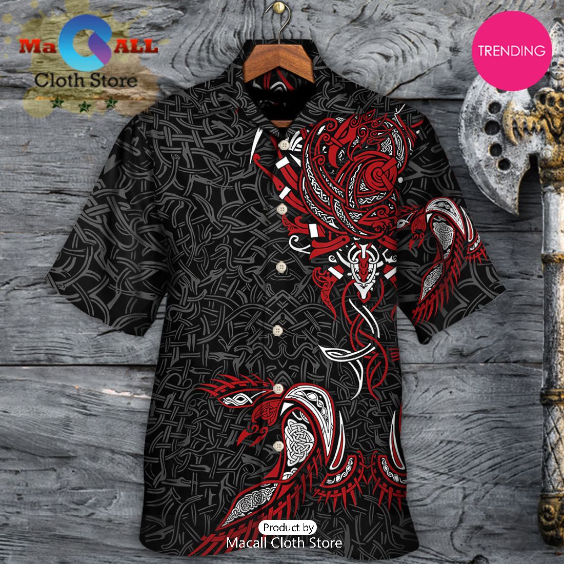 Viking War Raven Life Style Hawaiian Shirt