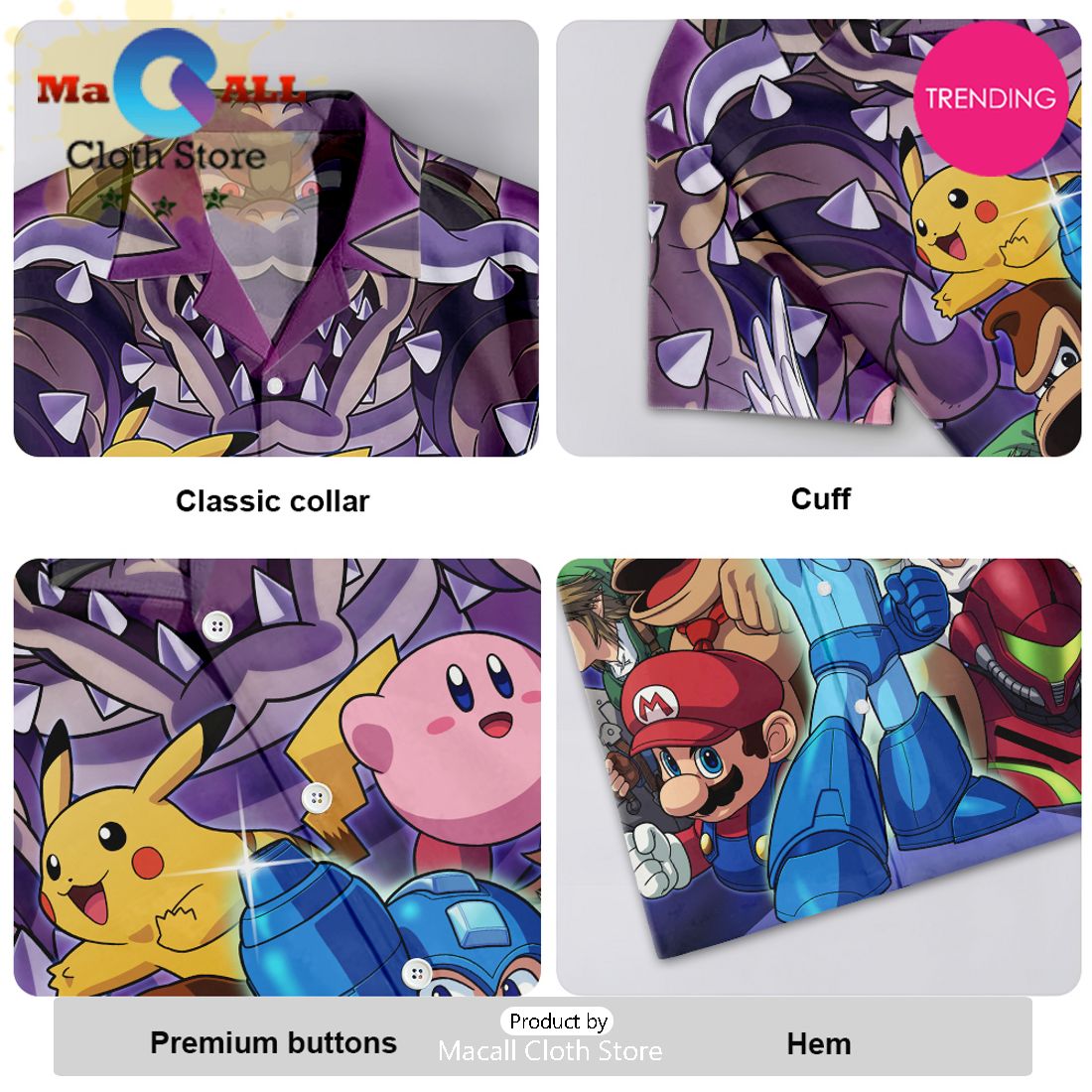 Zelda Pokemon – Mario’s Party Hawaiian Shirt