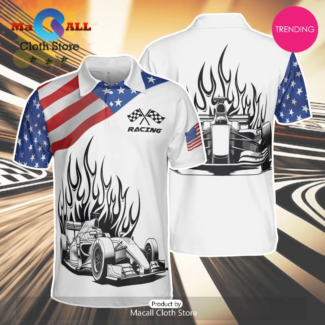American F1 Racing Polo Shirt For Men
