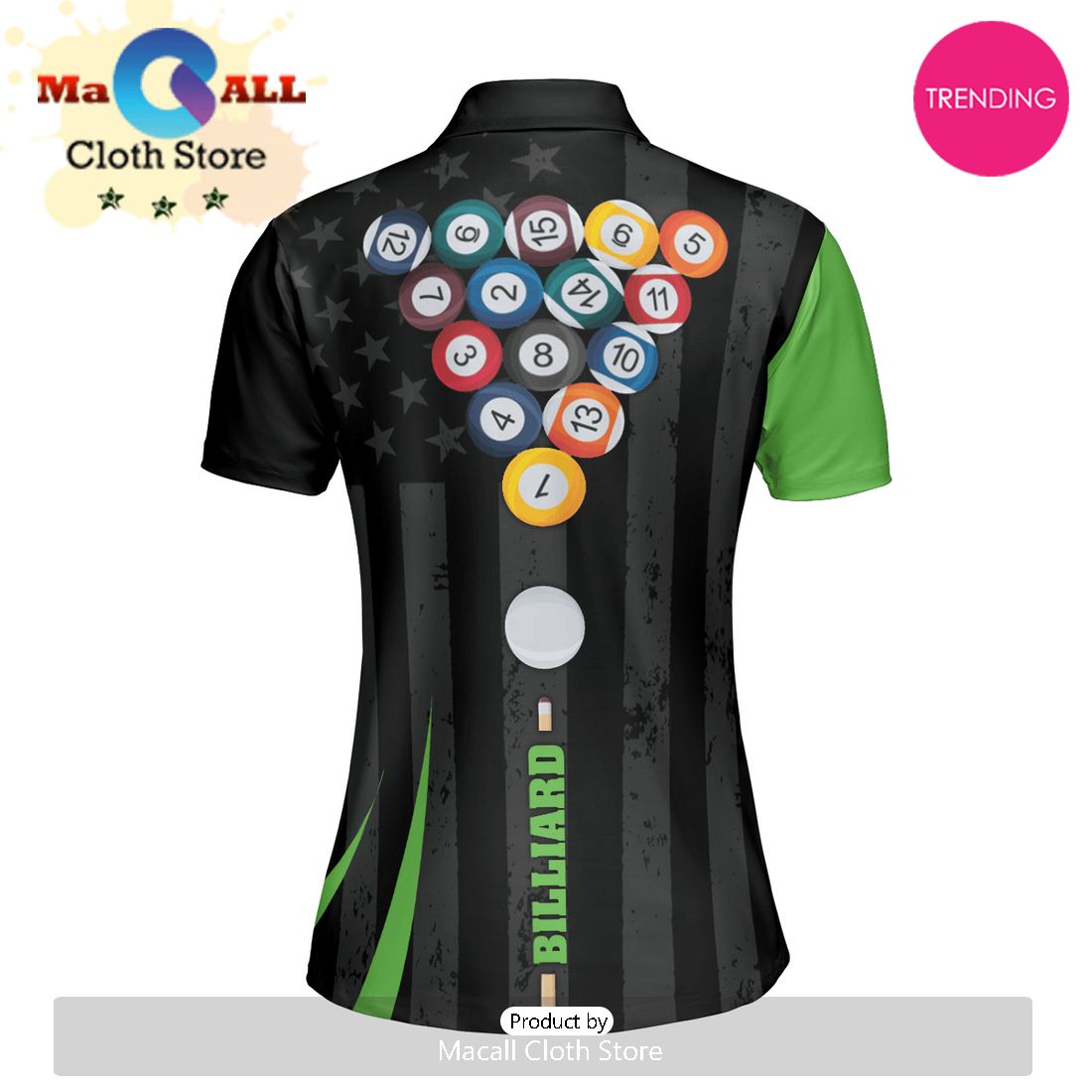 Billiard Break Green Polo Shirt For Men
