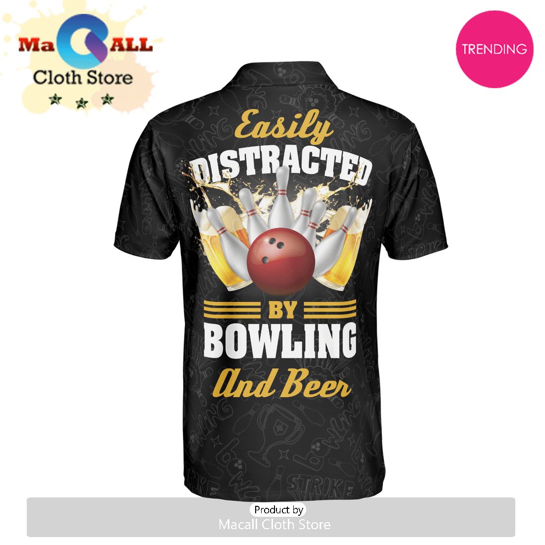 Bowling Beer Polo Shirt For Men