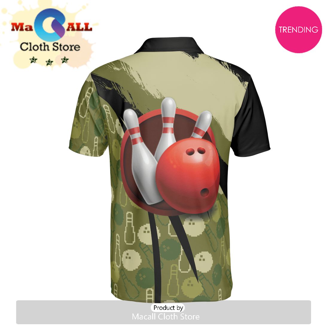 Bowling Camouflage Polo Shirt For Men
