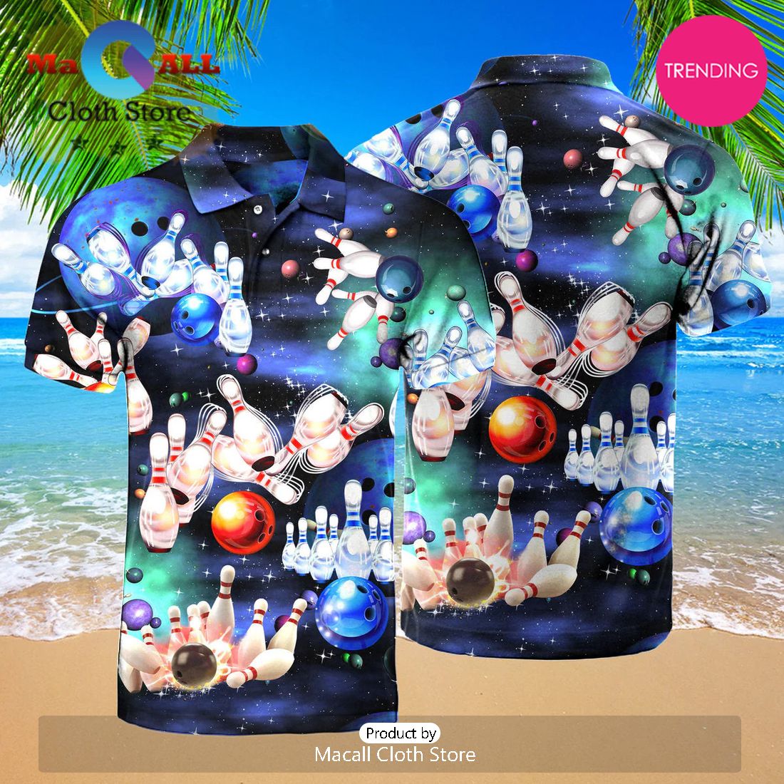Bowling Colorful Polo Shirt For Men