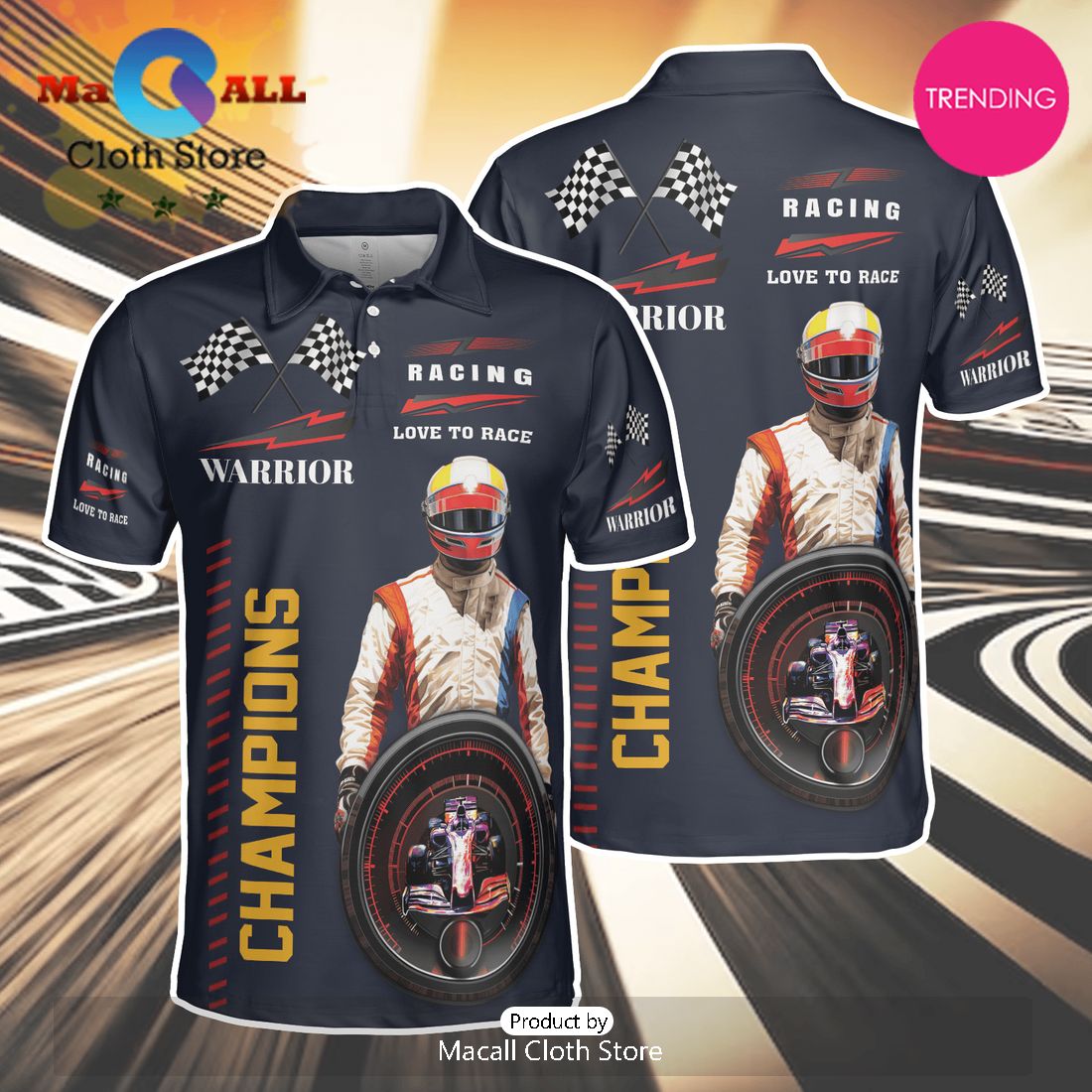 Champion F1 Car Racing Polo Shirt For Men