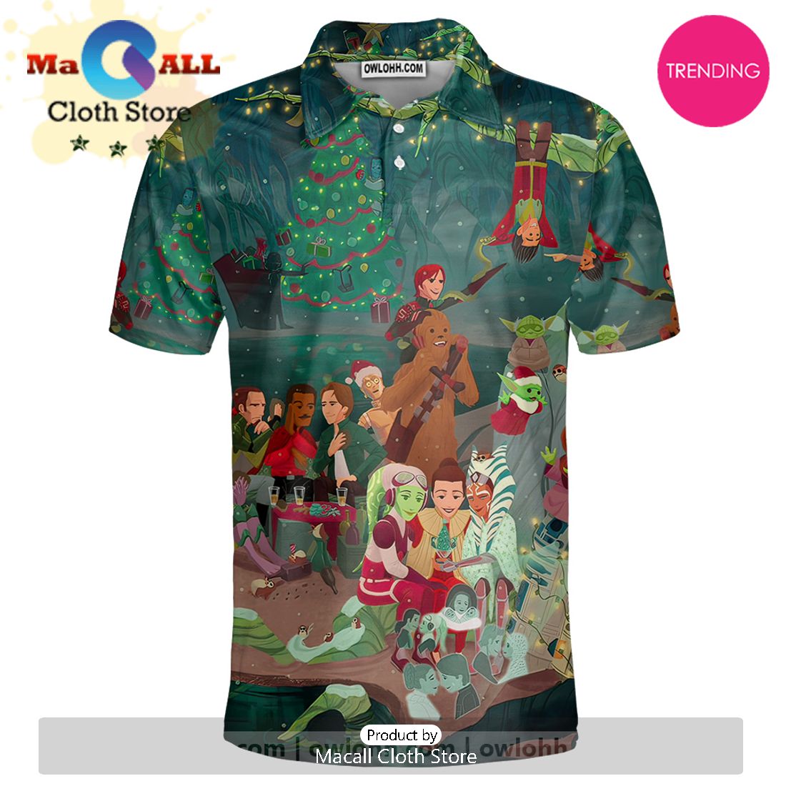 Christmas Star Wars Happy Holidays From Dagobah Polo Shirt