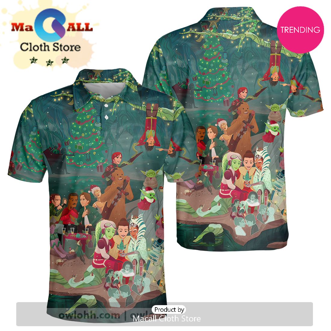 Christmas Star Wars Happy Holidays From Dagobah Polo Shirt