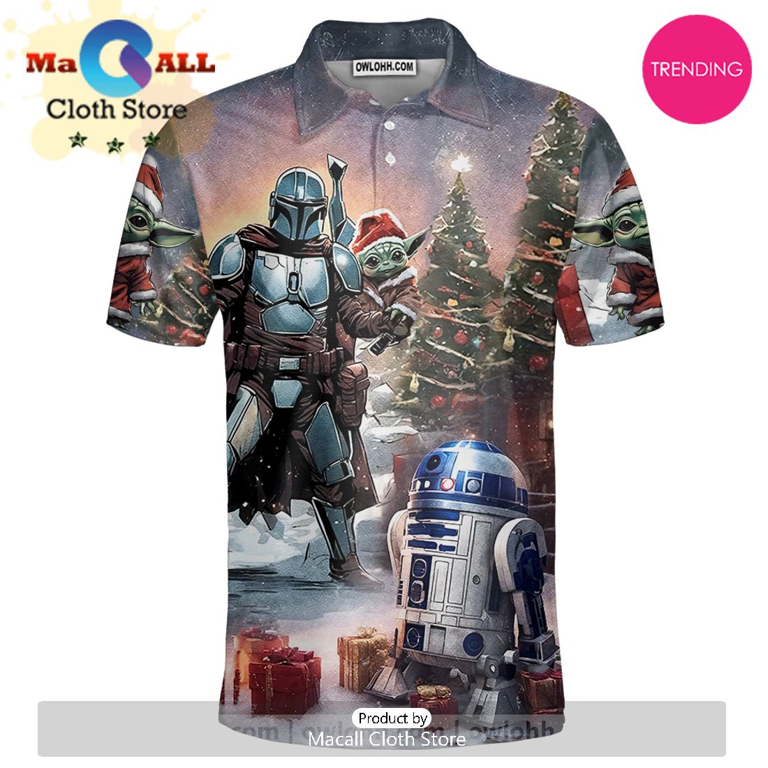 Christmas Star Wars Have A Merry Xmas May the Force Be With You Polo Shirt