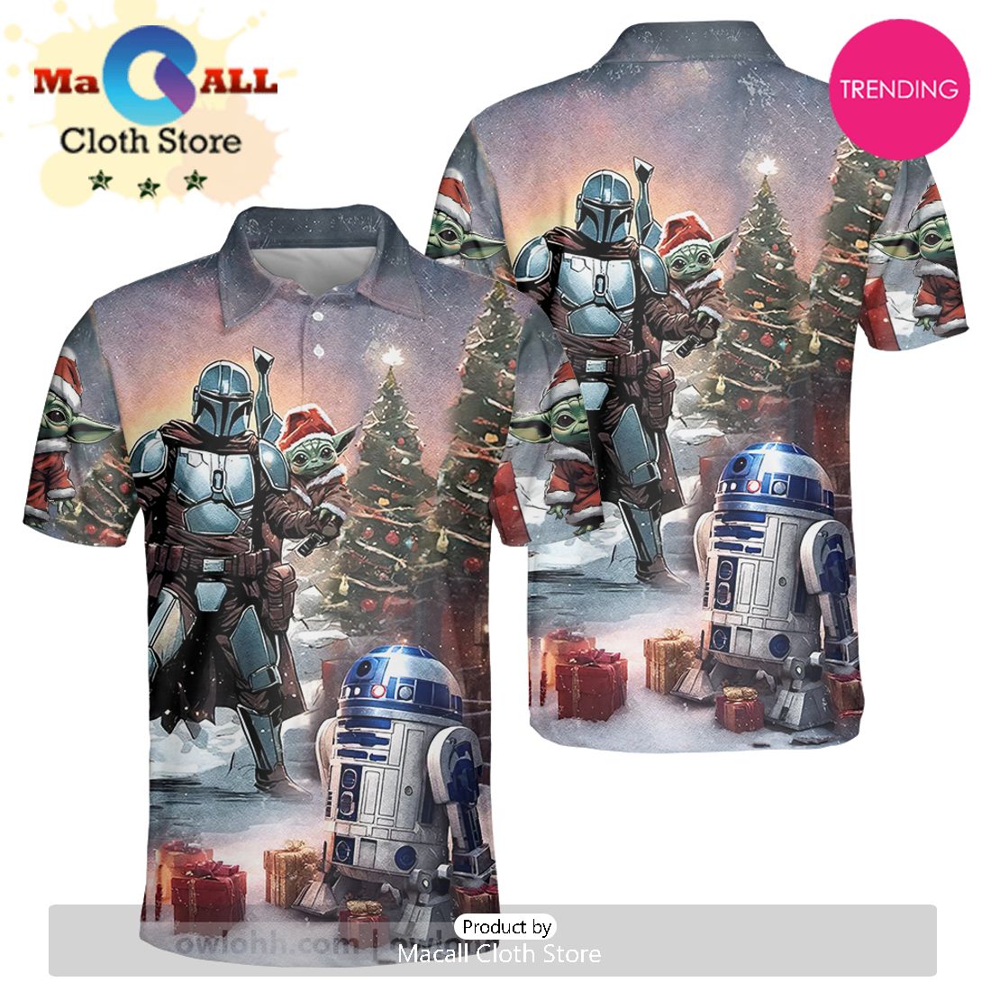 Christmas Star Wars Have A Merry Xmas May the Force Be With You Polo Shirt