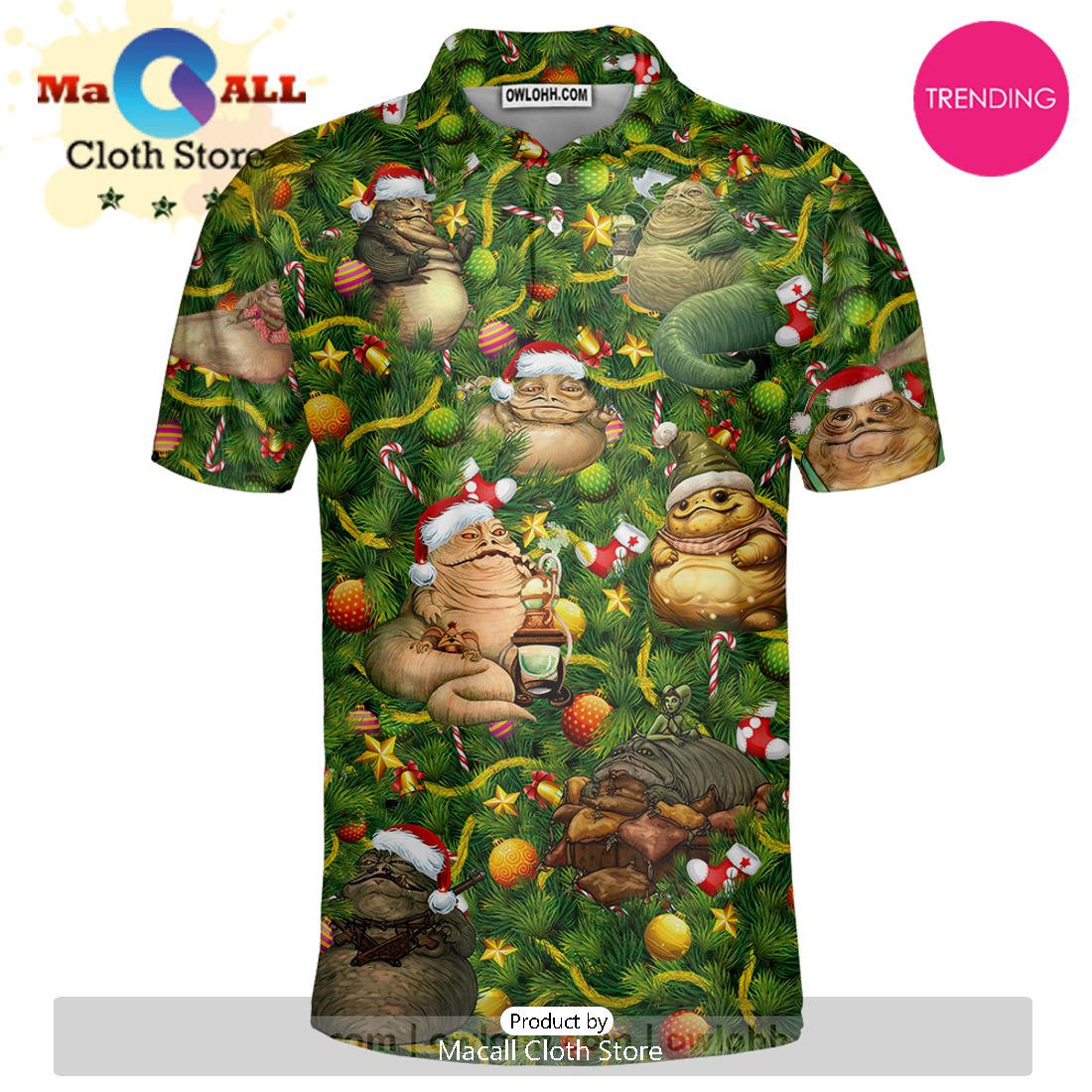 Christmas Star Wars Jabba The Hutt Comfort And Joy Polo Shirt