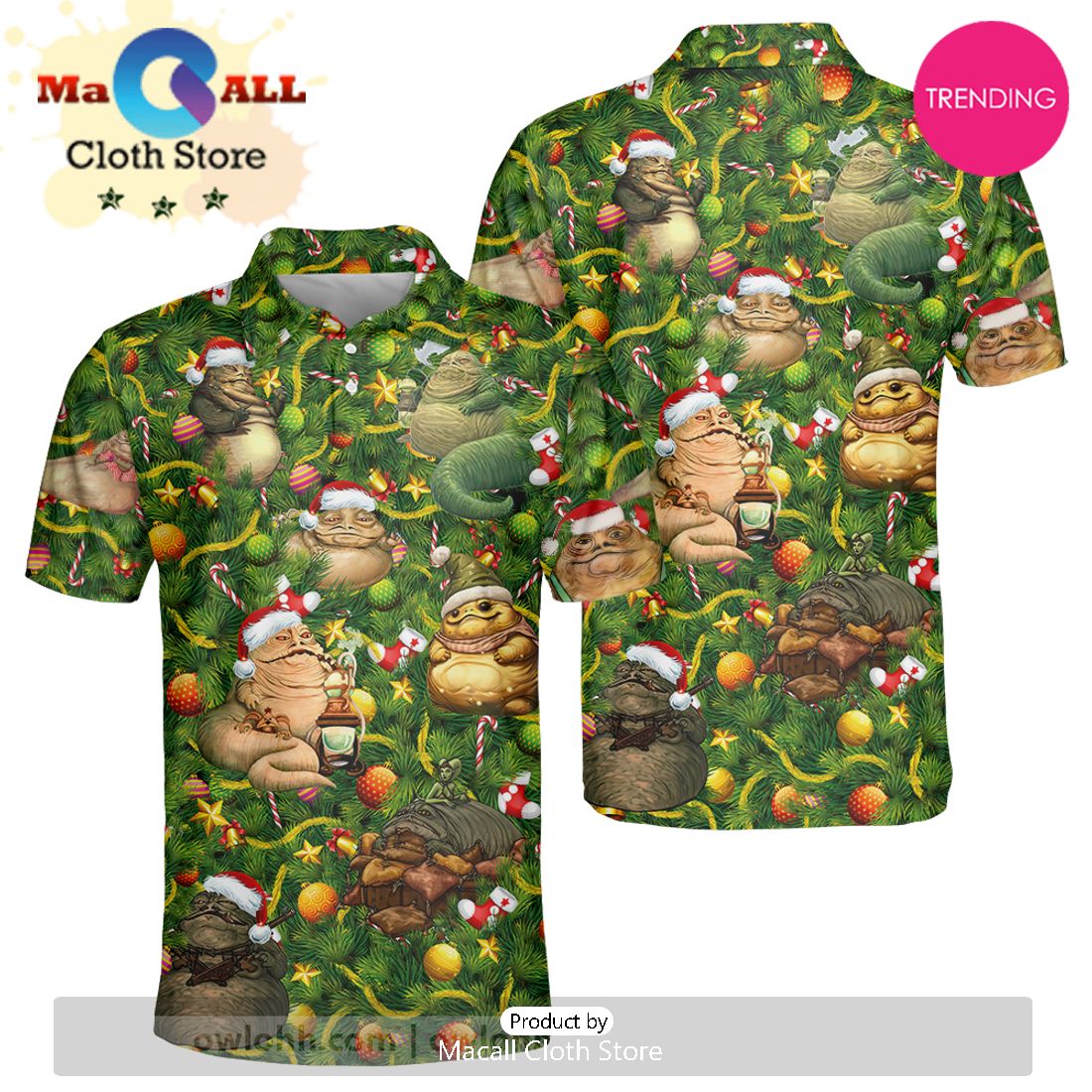 Christmas Star Wars Jabba The Hutt Comfort And Joy Polo Shirt