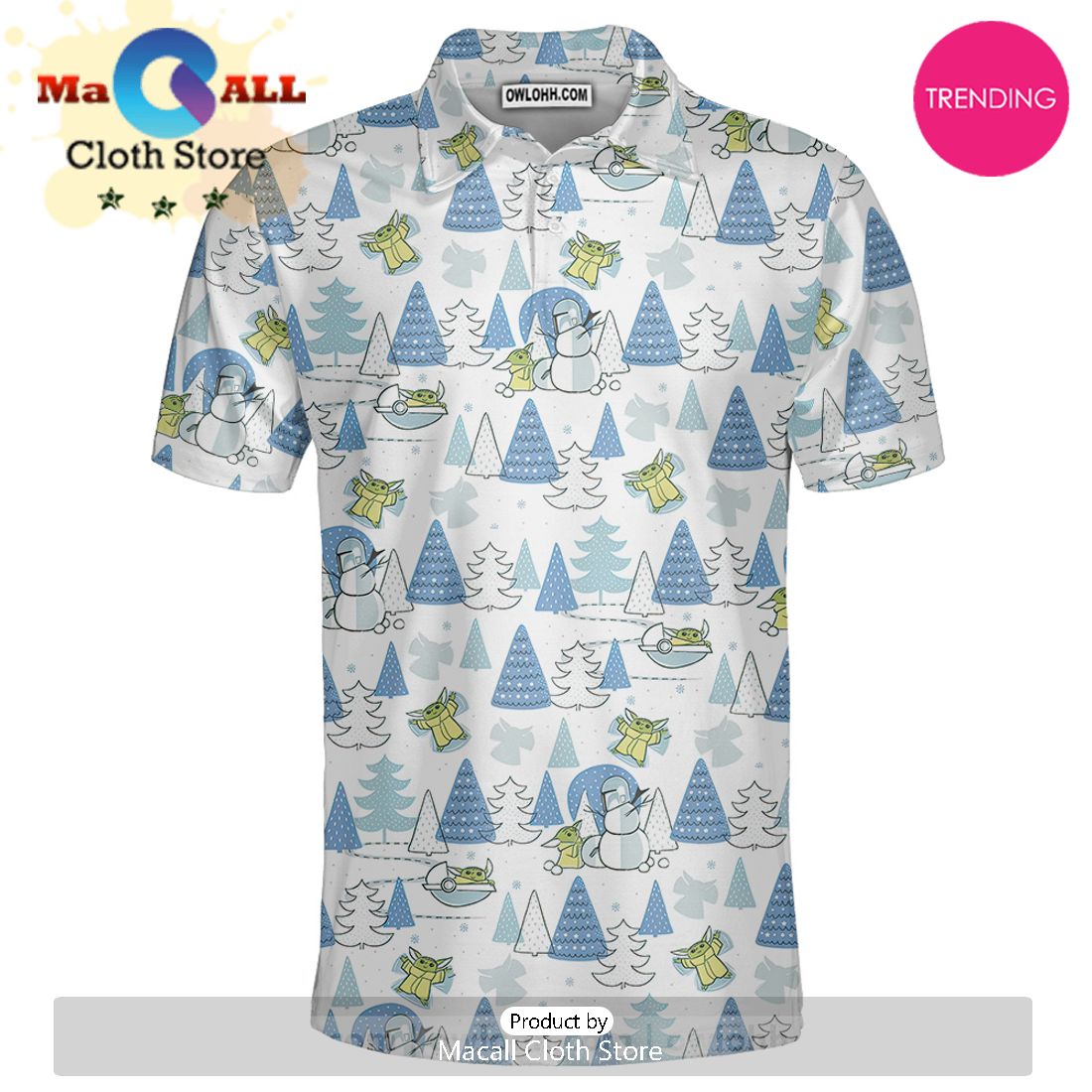 Christmas Star Wars Winter Holiday White Star Wars Child Snow Day Polo Shirt