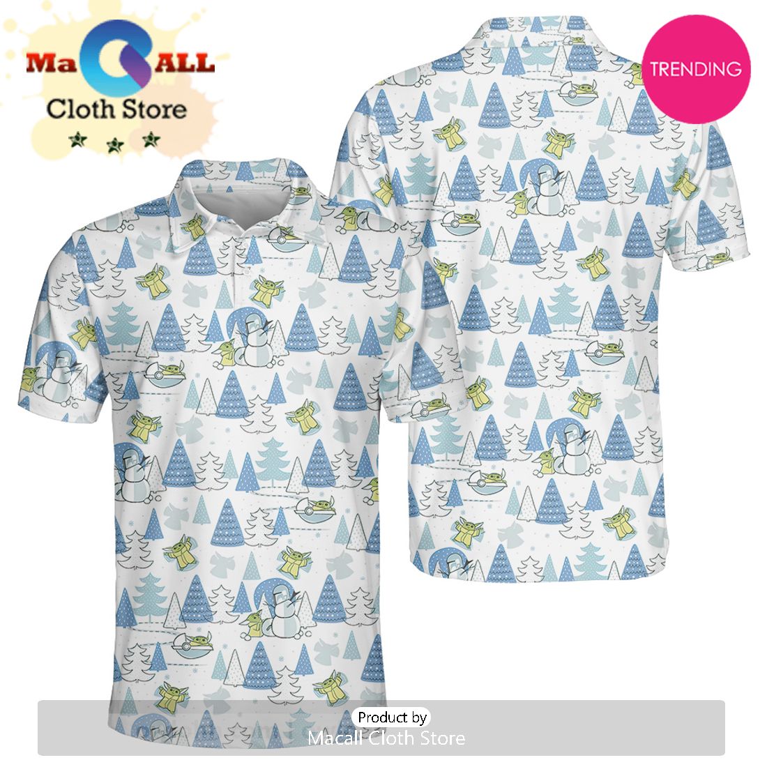 Christmas Star Wars Winter Holiday White Star Wars Child Snow Day Polo Shirt