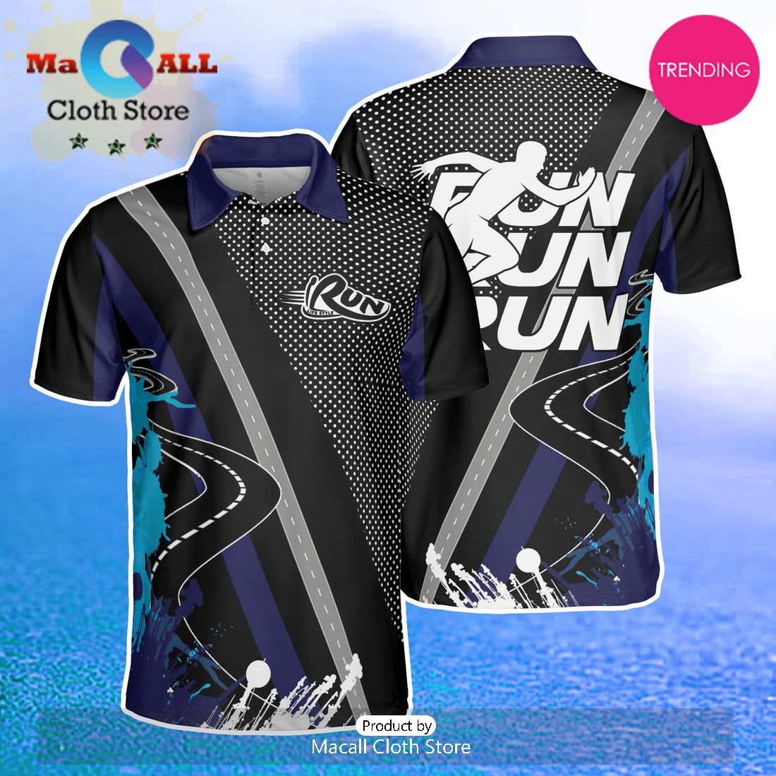 Keep Running Polo Shirt For Men
