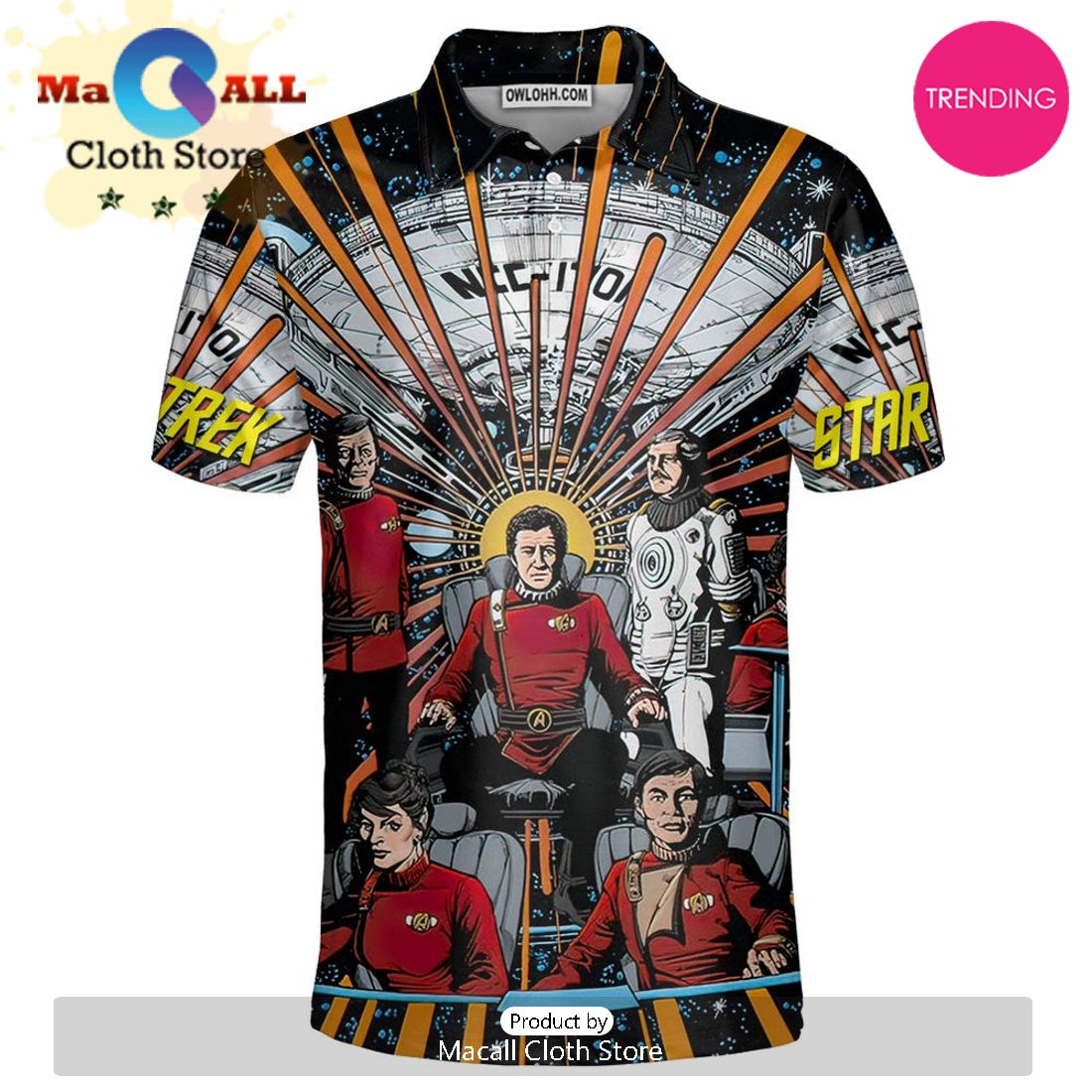 Star Trek Real World Comic Style Polo Shirt