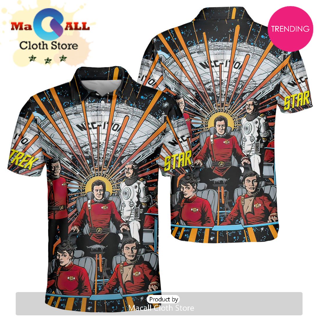 Star Trek Real World Comic Style Polo Shirt