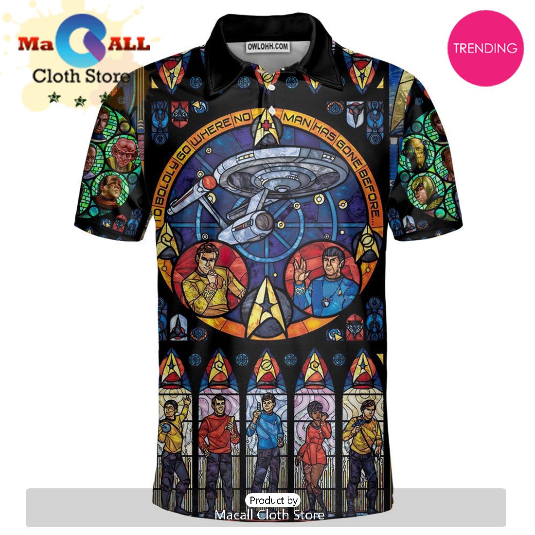 Star Trek Stained Glass Polo Shirt