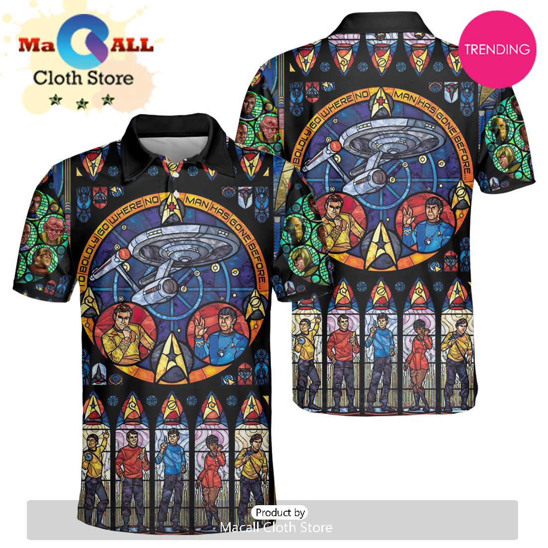 Star Trek Stained Glass Polo Shirt