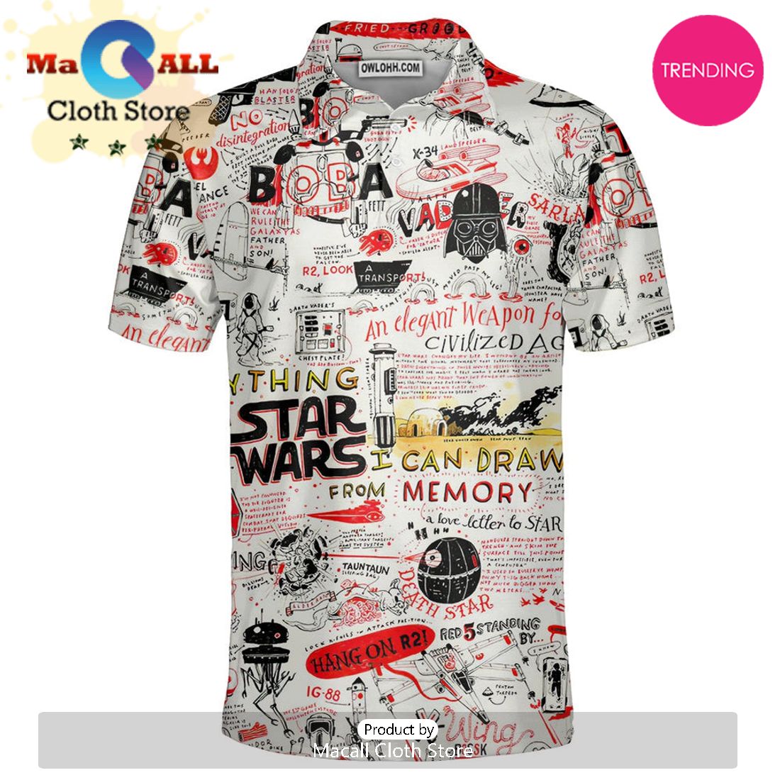 Star Wars All Funny Quotes Comic Style Polo Shirt