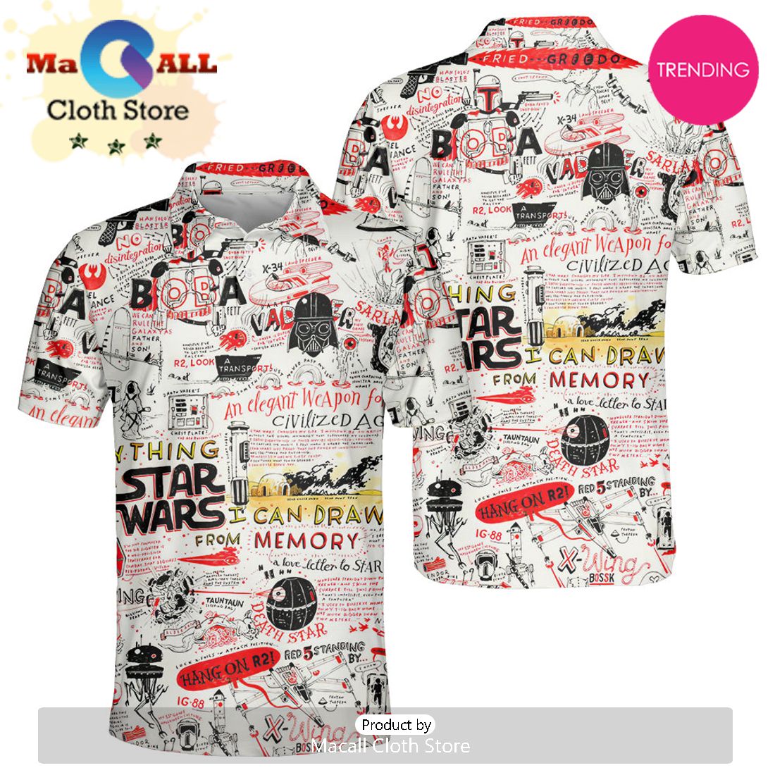 Star Wars All Funny Quotes Comic Style Polo Shirt